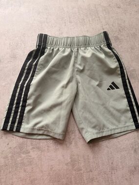 adidas mint green shorts with black stripes